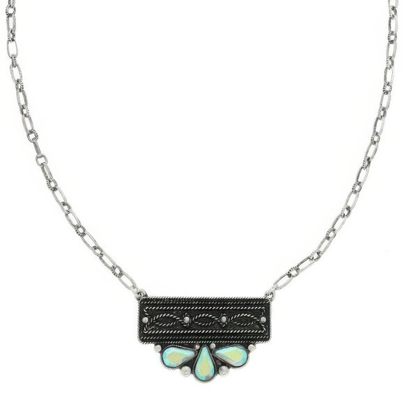 Western Jeweled Bar Concho Pendant Necklace - Picture 1 of 3
